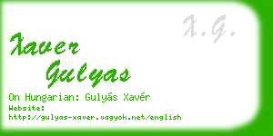 xaver gulyas business card